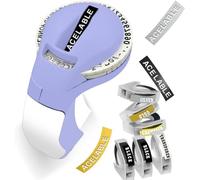 Embossing Label Maker Machine with Tapes, Portable Retro Embossed Label Maker Writer, Mini Embosser Label Maker with 6 Rolls Embossing Label Tapes for Home,Office DIY and Crafting (Purple)