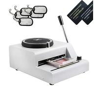 Embossing Machine, Manual PVC Card & Dog Tag Printer, Adjustable Spacing, Custom PVC Cards, Pet ID Tags, Membership Cards, 72 Character Lines 1-12 Convex
