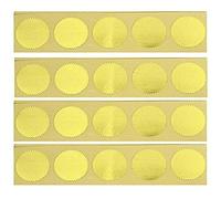 Embossing Stickers, 100Pcs Embossing Stickers, Self-Adhesive Blank Metallic Gold Book Embosser, Scallop Edge Embosser Stamp for Stamps, Notary Seal, Book Embossers