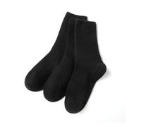 Embouro Wool Cashmere 3 Pair Socks for Women and Men (UK, Alpha, One Size, Regular, Regular, Black-Black-Black)