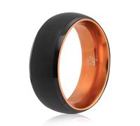 EMBR Tungsten Ring: 6mm and 8mm Wedding Bands with Brushed Matte Finish, High Polish Beveled Edges, Comfort Fit Cobalt-Free Jewelry for Men & Women - Durable Black and Silver Tungsten Ring for