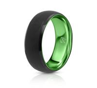 EMBR Tungsten Ring: 6mm and 8mm Wedding Bands with Brushed Matte Finish, High Polish Beveled Edges, Comfort Fit Cobalt-Free Jewelry for Men & Women - Durable Black and Silver Tungsten Ring for