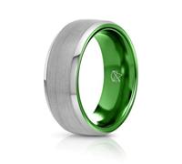 EMBR Tungsten Ring: 6mm and 8mm Wedding Bands with Brushed Matte Finish, High Polish Beveled Edges, Comfort Fit Cobalt-Free Jewelry for Men & Women - Durable Black and Silver Tungsten Ring for