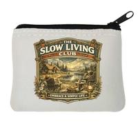 Embrace a Simple Slow Living Lifestyle Neoprene Coin Purse Pouch 10x11cm White