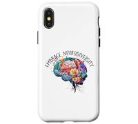 Embrace Autism ASD ADHD Tie Dye Brain Men Women Kids Case for iPhone X/XS