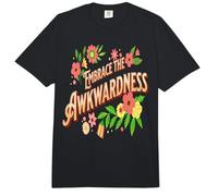 Embrace Awkwardness Retro Floral Humor Self Expression Comfort Colors Adult Heavyweight T-Shirt