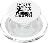 Embrace Courage Conquer Cancer - Lung cancer awareness PopSockets PopGrip for MagSafe