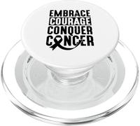 Embrace Courage Conquer Cancer - Lung cancer awareness PopSockets PopGrip for MagSafe