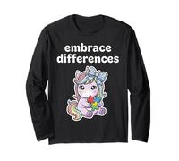 Embrace Differences Autism Awareness Kids Teacher Inclusion Long Sleeve T-Shirt