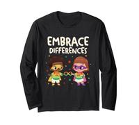 Embrace Differences Autism Neurodiversity Inclusion Kids Long Sleeve T-Shirt
