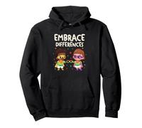 Embrace Differences Autism Neurodiversity Inclusion Kids Pullover Hoodie