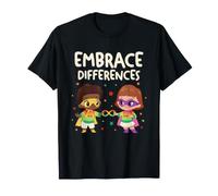 Embrace Differences Autism Neurodiversity Inclusion Kids T-Shirt
