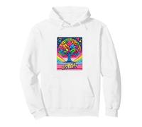 Embrace Diversity Autism Awareness Tree Puzzle Rainbow Pullover Hoodie