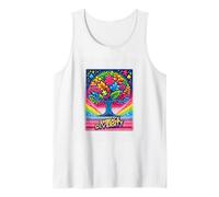 Embrace Diversity Autism Awareness Tree Puzzle Rainbow Tank Top