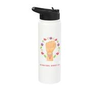 Embrace Equity International Women's Day Floral Feminism Sym Stainless Steel Insulated Water Bottle