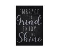 Embrace Grind Enjoy Shine Motivational Vintage Style Poster Set - Wall Decor, Aesthetic Canvas Painting for A Cozy Homer 20x30inch(50x75cm)