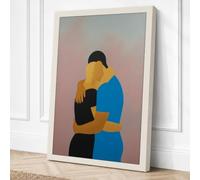 Embrace in Colour Modern Canvas Wall Art Print 36x24 Inch (91 x 61 cm)