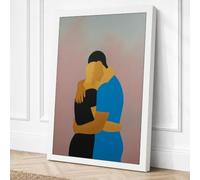 Embrace in Colour Modern Canvas Wall Art Print 36x24 Inch (91 x 61 cm)