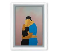 Embrace in Colour Modern Framed Wall Art Print A4 (29.7×21cm) White, Wall Decor for Living Room, Bedroom, Office & Home, Ready to Hang, Art Gift