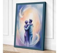Embrace in Light Modern Canvas Wall Art Print 30x20 Inch (76 x 51 cm)
