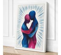 Embrace in Motion Modern Canvas Wall Art Print 18x12 Inch (46 x 30 cm)