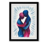 Embrace in Motion Modern Framed Wall Art Print A1 (84.1×59.4cm) Black, Wall Decor for Living Room, Bedroom, Office & Home, Ready to Hang, Art Gift
