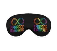 Embrace Neurodiversity Brain Autism Awareness Sleep Masks Eye Cover Blackout with Adjustable Elastic Strap Night Blindfold for Women Men Yoga Travel Nap