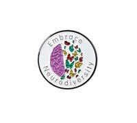 Embrace Neurodiversity Neurodivergent Brain Enamel Pin, Mental Health Awareness Pin Brooches, Diversity And Inclusion Awareness Badge Brooches, ADHD Inclusion Autism Acceptance Lapel Badge