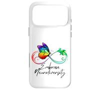 Embrace Neurodiversity Rainbow Infinity Butterfly Autism ASD Case for iPhone 17 Pro Max