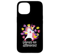 EMBRACE OUR DIFFERENCES! Dabbing Unicorn Autism Walk Meme Case for iPhone 15