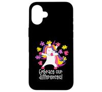 EMBRACE OUR DIFFERENCES! Dabbing Unicorn Autism Walk Meme Case for iPhone 16 Plus