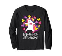 Embrace Our Differences! Dabbing Unicorn Autism Walk Meme Long Sleeve T-Shirt