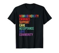 Embrace Support Neurodiversity Brain ADHD Autism Awareness T-Shirt