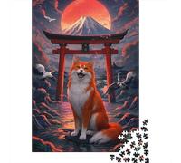 Embrace The Challenge of Shiba Inu - 1000 Piece Wooden Puzzle Masterpiece for Adults - Ideal for Brain Development