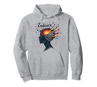 Embrace the Chaos: Creative Mind Musical Inspiration Pullover Hoodie, Adult Unisex, Heather Grey, S