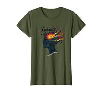 Embrace The Chaos: Creative Mind Musical Inspiration T-Shirt, Women, Olive, XS