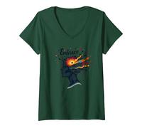 Embrace The Chaos: Creative Mind Musical Inspiration V-Neck T-Shirt, Women, Forest Green, XL