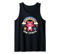 Embrace The Chaos - Cute Bear, Retro Rainbow Funny Sarcastic Tank Top