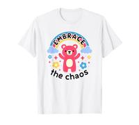 Embrace The Chaos, Cute Funny Bear - Sarcastic Retro Graphic T-Shirt