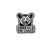 Embrace The Chaos Patch - 3 Inch Funny Morale Patch with Hook & Loop Backing - Crazy Possum Tactical Hook & Loop Patch for Backpacks, Vests, Hats, Jackets