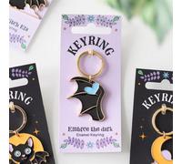 Embrace The Dark Enamel Bat Wing Keyring - Spooky Gift & Accessory