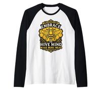 Embrace The Hive Mind Make More Mead Brewing Lover Raglan Baseball Tee