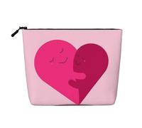 Embrace The Love Valentine's Day Large Capacity Travel Makeup Bag, Makeup Bag for Women, Waterproof Single-Ply Imitation Hemp Portable Zipper Cosmetic Bag, Travel Essentials Toiletry Bag