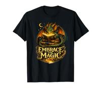 Embrace The Magic Cute Halloween Dragon Reading Bookworm T-Shirt