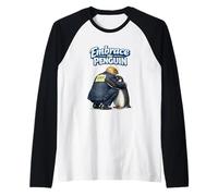 Embrace The Penguin Raglan Baseball Tee