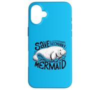 Embrace the Sea Cows with Our "Save the Chubby Mermaid" Case for iPhone 16 Plus