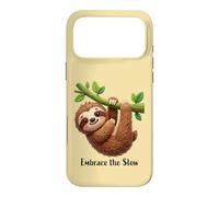 Embrace the Slow Funny Cute Lazy Sloth Animal Design Case for iPhone 17 Pro Max