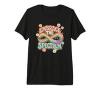 Embrace The Spectrum Groovy Infinity Retro Autism Awareness Premium T-Shirt