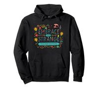Embrace the Strange: Teacher Edition Quirky Inspirational Pullover Hoodie, Adult Unisex, Black, M