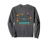 Embrace the Strange: Teacher Edition Quirky Inspirational Sweatshirt, Adult Unisex, Dark Heather Grey, M